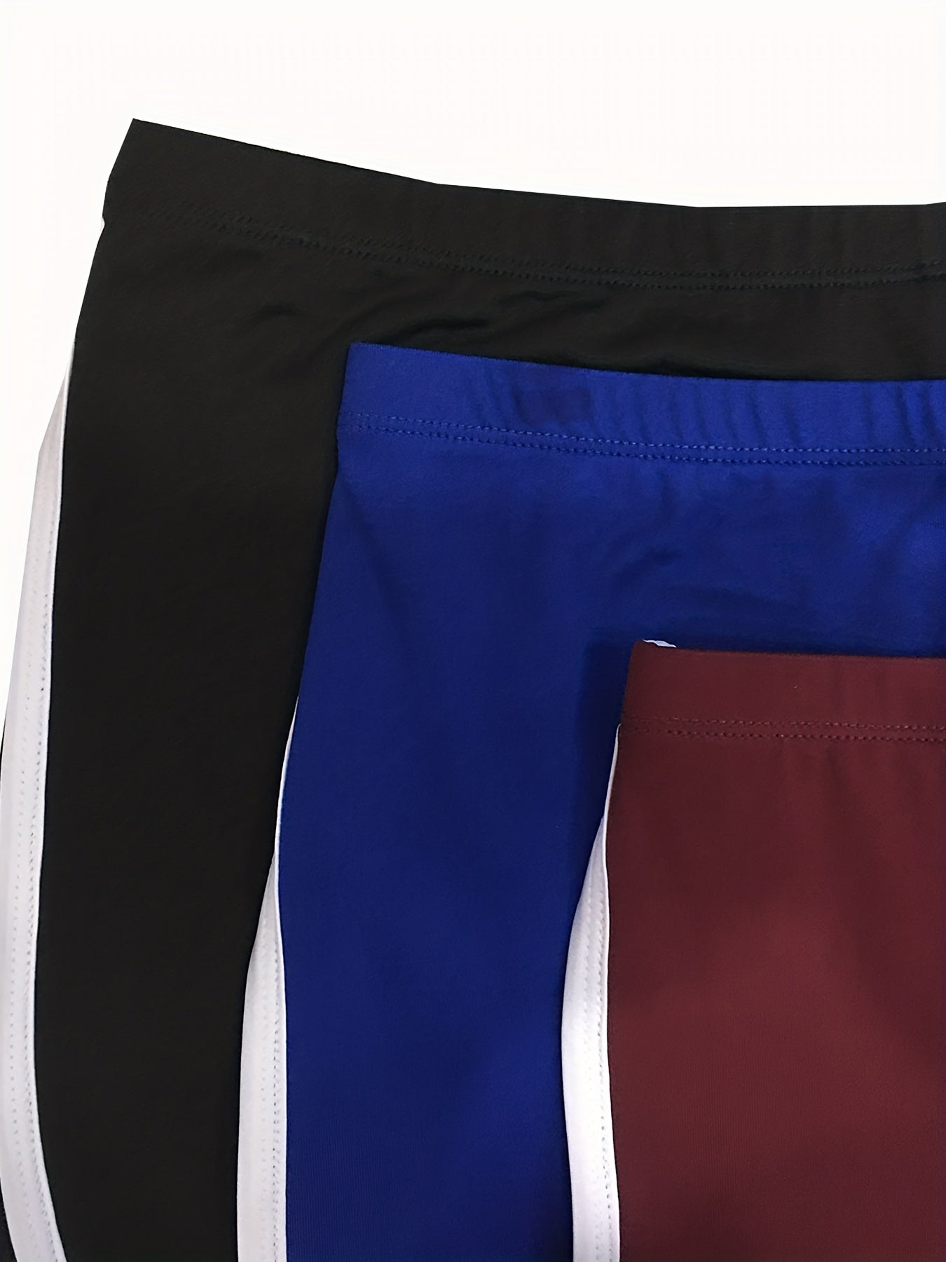 3 Pack Plus Size Sports Shorts Set Women's Plus Solid Binding Elastic High Rise
