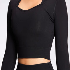 Backless Long Sleeve Slim Fit Sports Top Women's Activewear