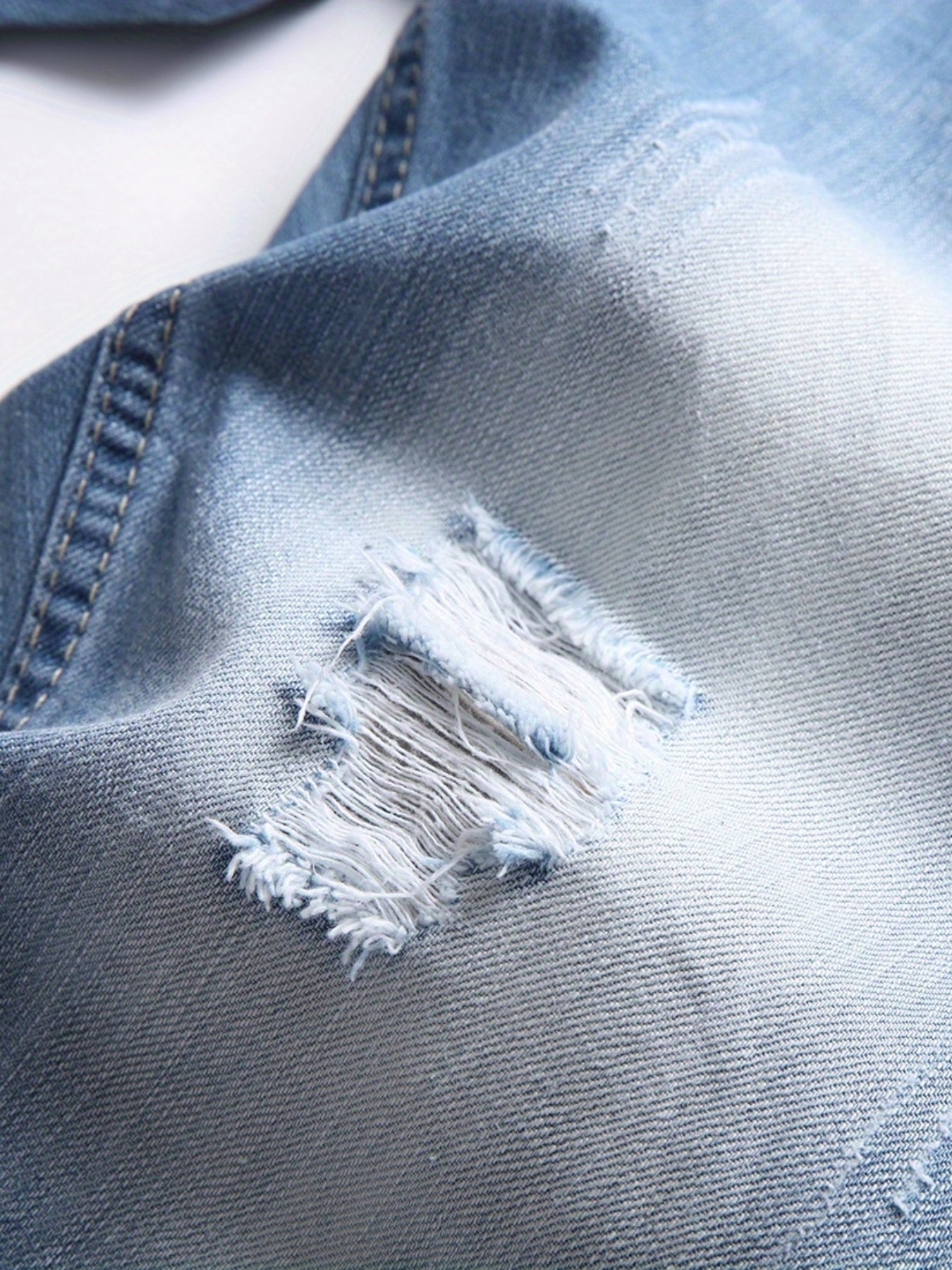 Men's Distressed Denim Shorts for Summer