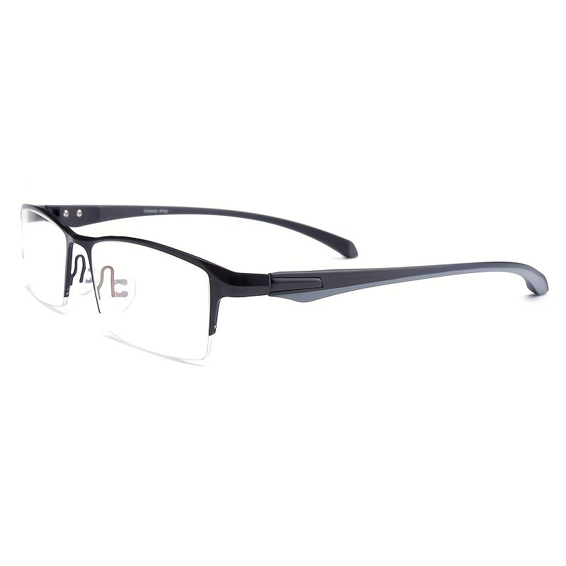 ZanyLen Men's Half Frame Anti Light Glasses with Case