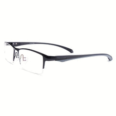 ZanyLen Men's Half Frame Anti Light Glasses with Case