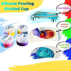Split Cup For Paint Pouring Silicone Split Pouring Cup With Dividers