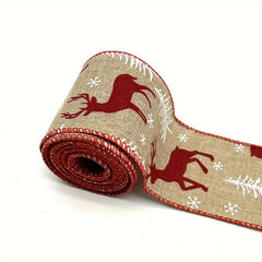 4.57m Christmas Gingerbread Doll Wired Edge Ribbon for Wreaths and Decor