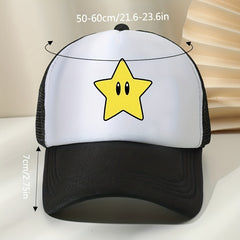 Star Printed Baseball Cap Mesh Sunshade Peaked Cap