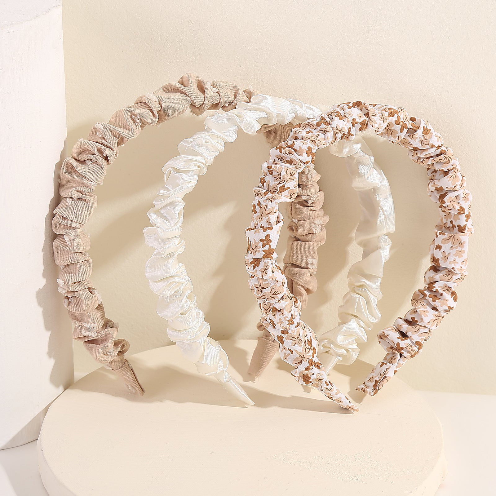 3pcs Ditsy Floral Print Ruffle Headband Set
