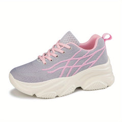 Women's Mesh Breathable Running Shoes Thick Bottom Sports Shoes