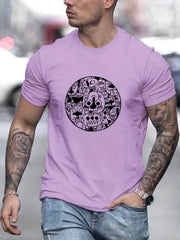 Men's Cartoon Graphic T shirt Casual Stretch Tee