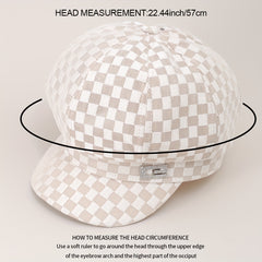 Plaid Beret Mesh Breathable Painter's Cap British Style Women Newsboy Hat