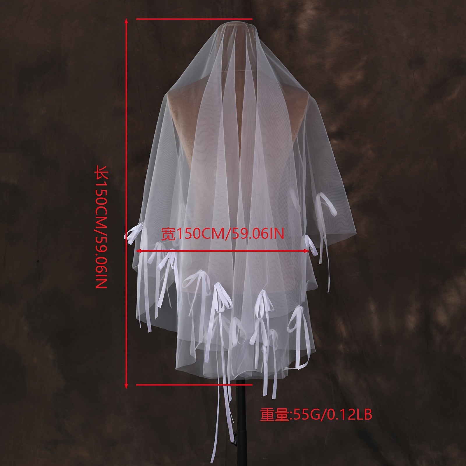 Bridal Veil with Bow Accents Sleeveless & Sophisticated