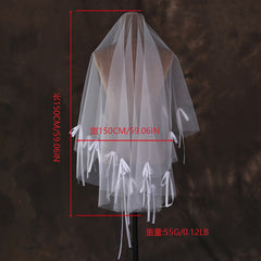 Bridal Veil with Bow Accents Sleeveless & Sophisticated