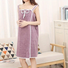 Soft Coral Velvet Shower Skirt Absorbent Bath Towel