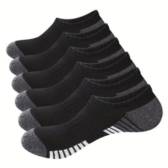 6 Pairs Striped Ankle Socks Soft & Lightweight Low Cut Sports Socks