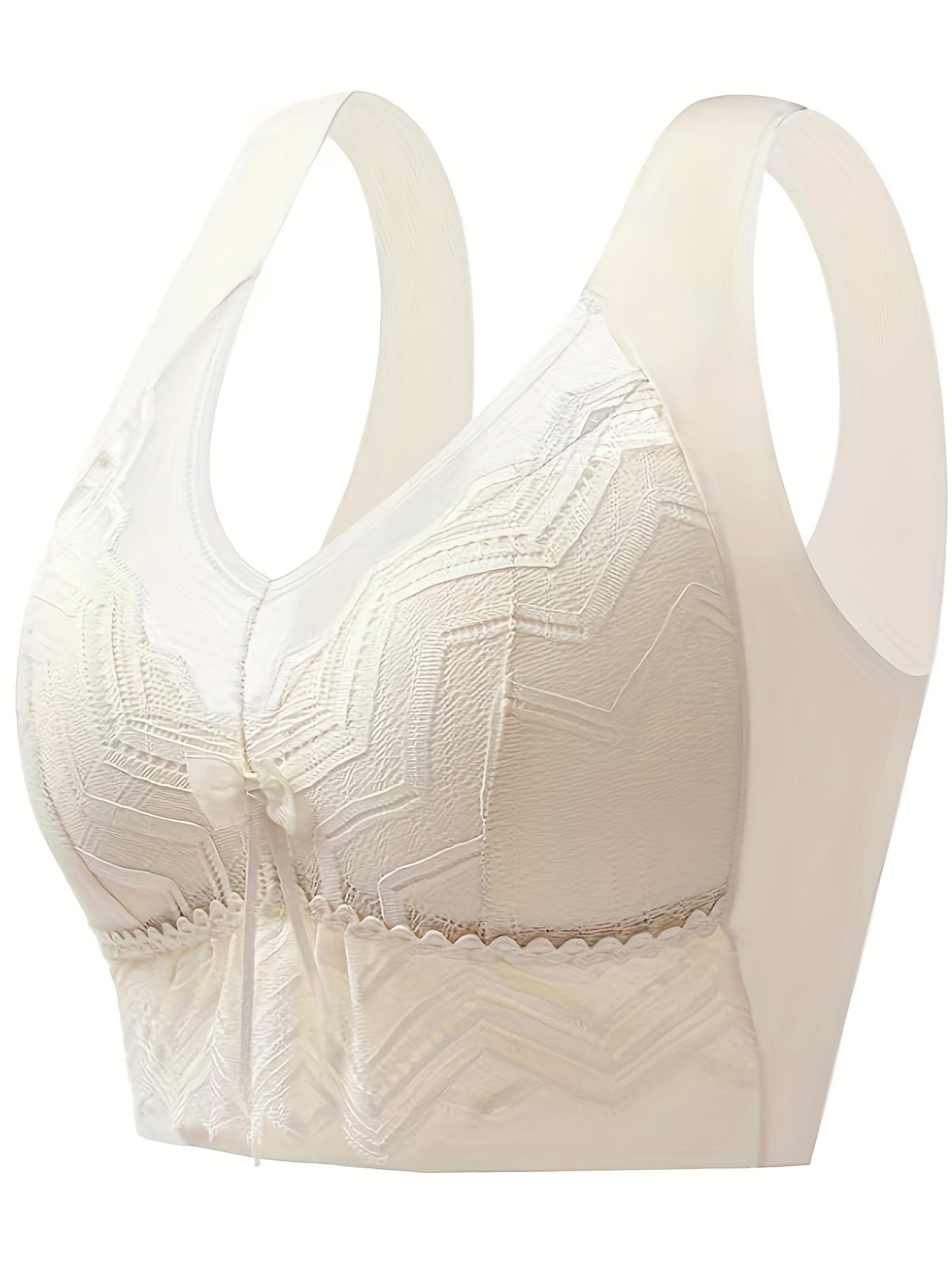 Lace Wireless Full Coverage Bra, Comfy & Breathable, Women's Lingerie