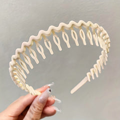 Teeth Shaped Non-slip Hair Hoop Solid Sweet Wave Head Hoop for Girls