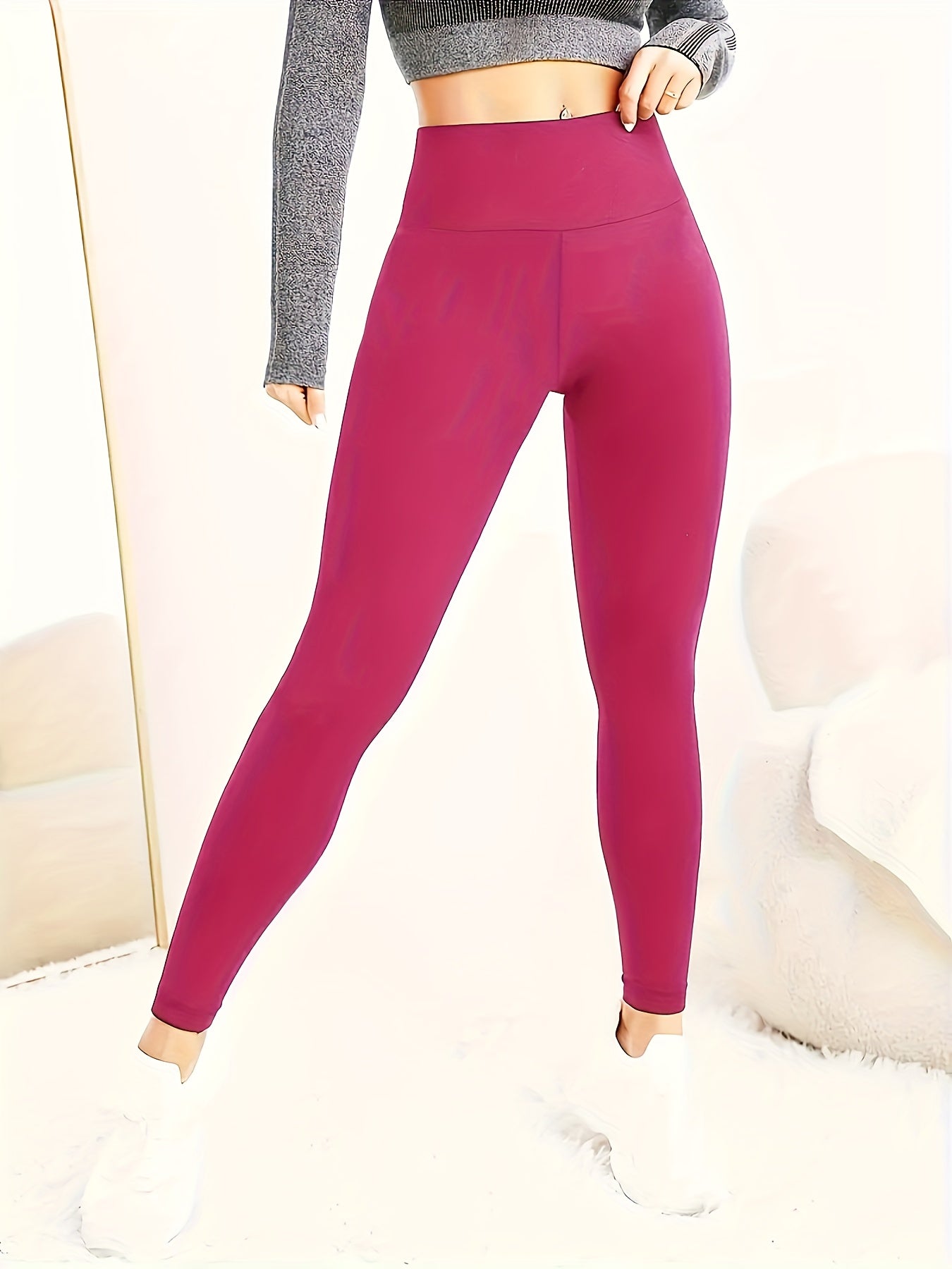 High Waist Butt Lifting Yoga Pants Skinny Tummy Control Sports Long P