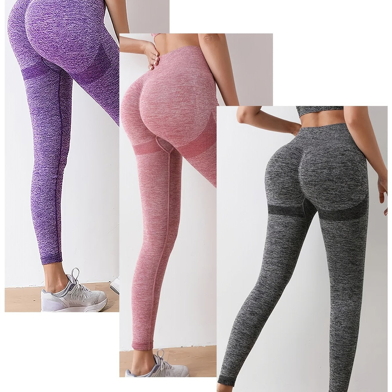 3pc Butt Lifting High Waist Yoga Leggings Tummy Control Skinny Pants
