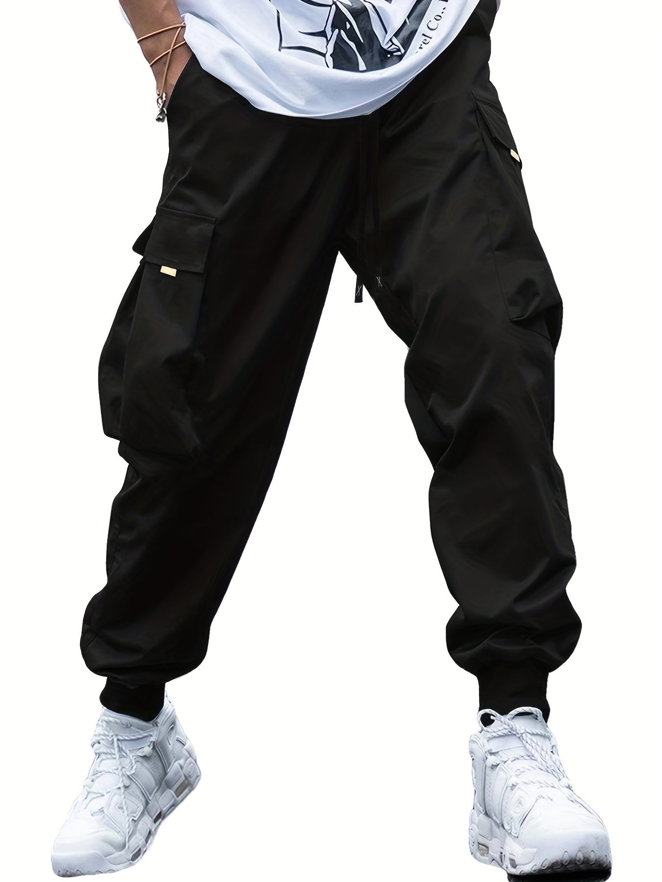 Classic Cargo Pants Men's Drawstring Loose Joggers