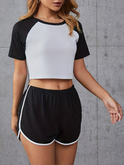 Casual Workout 2pc Set Short Sleeve T-shirt & Shorts