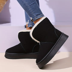Thermal Snow Boots Fur Lined Flip Calf Boots