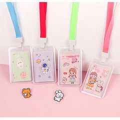 Transparent Card Holder With Lanyard Student ID Business Card Holder