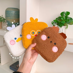Cartoon Plush Shoulder Bag Small Cosmetic Bag for Travel