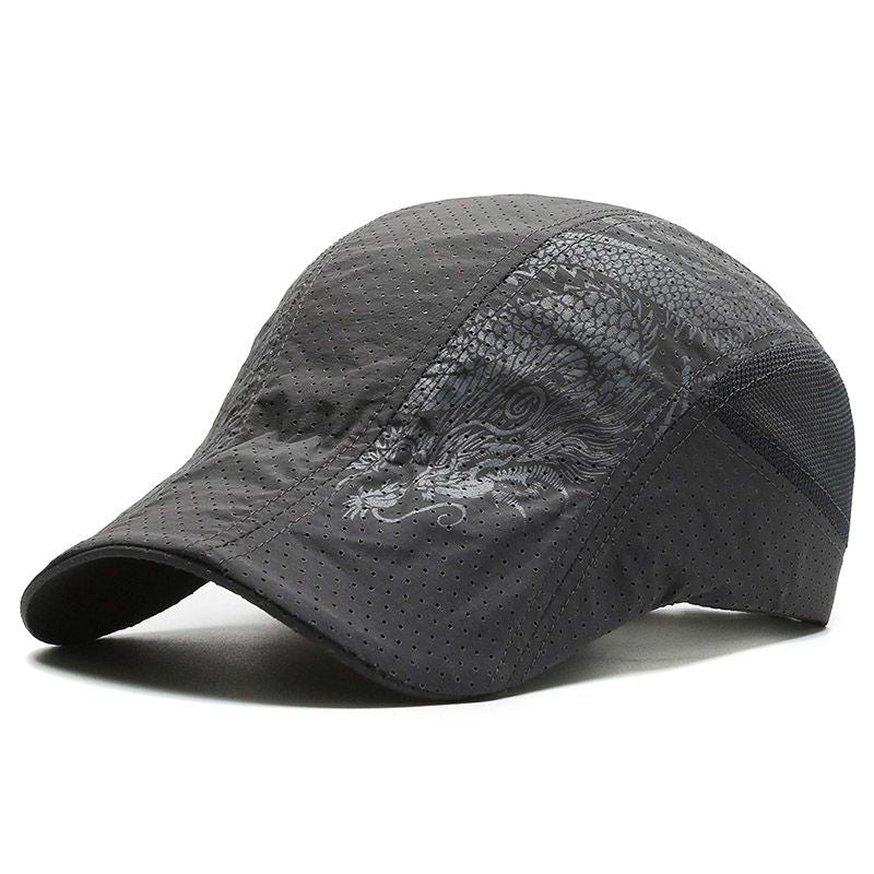 Men's Outdoor Street Sunscreen Cap Thin Mesh Printed Beret