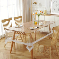 Transparent PVC Lace Tablecloth Waterproof Scald-proof for Living Room Tea Table