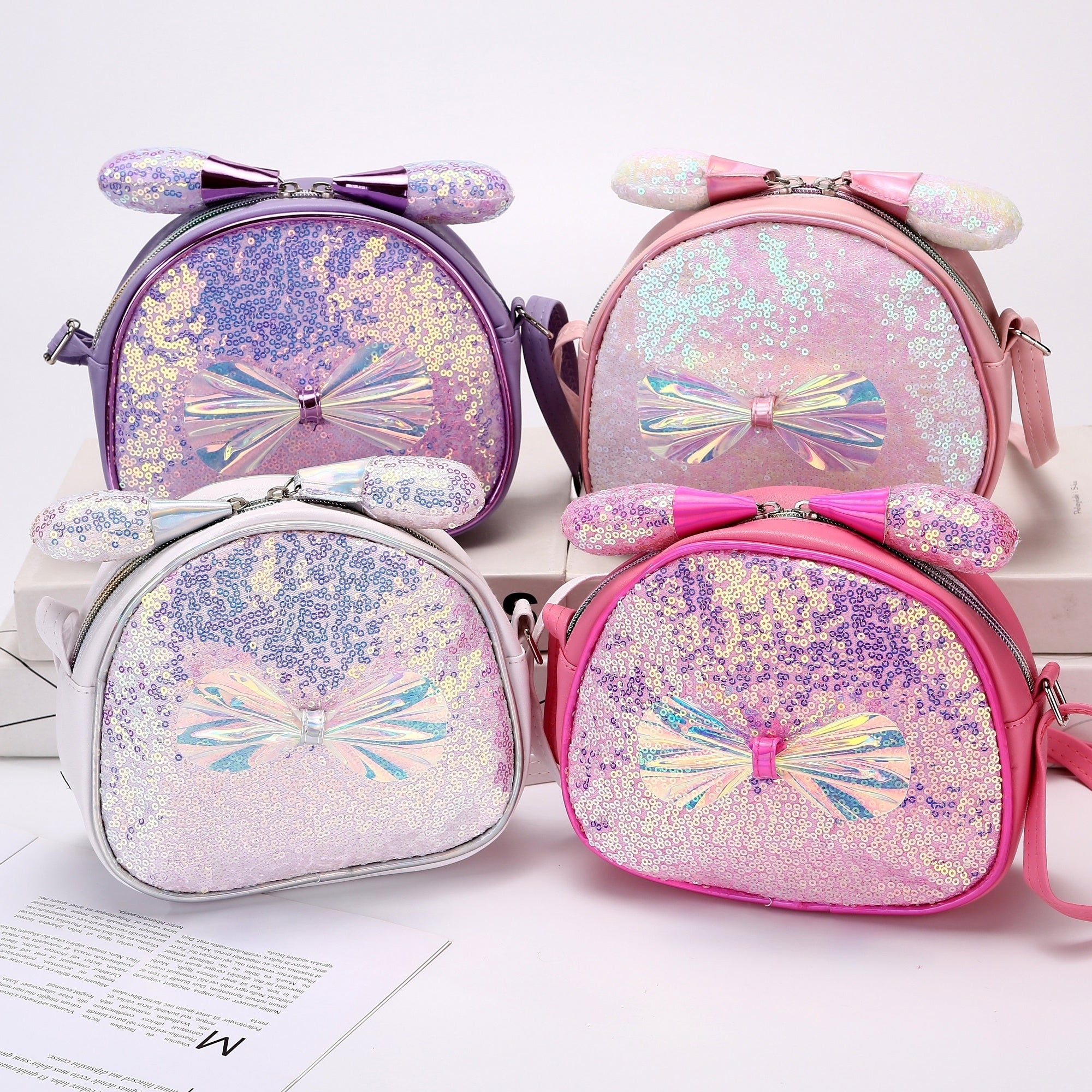 Kids Sequin Bow Crossbody Bag for Girls