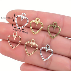 10pcs Hollow Love Shaped Pendant DIY Crafts Accessories
