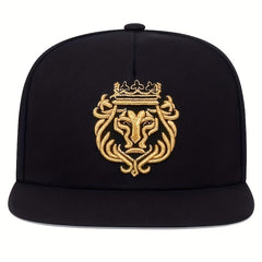 Men's Outdoor Baseball Cap Adjustable Lion Crown Embroidery Sun Hat