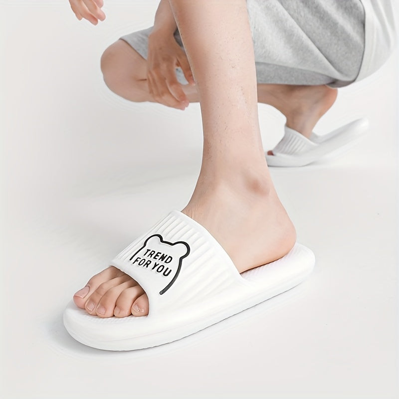 Men's Lightweight Non Slip Open Toe Slides for Bathroom Beach Summer