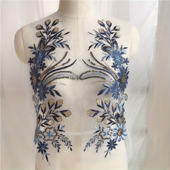 Sequin Flower Lace Fabric Embroidered Gown Appliques Collar