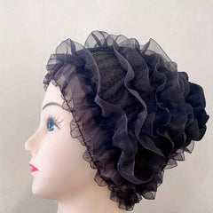 Glitter Lace Turban Cap Elastic Head Wrap Beanie Women Ramadan Bonnet