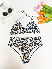 Sexy Leopard Print Bikini Set & Cover Up Skirt