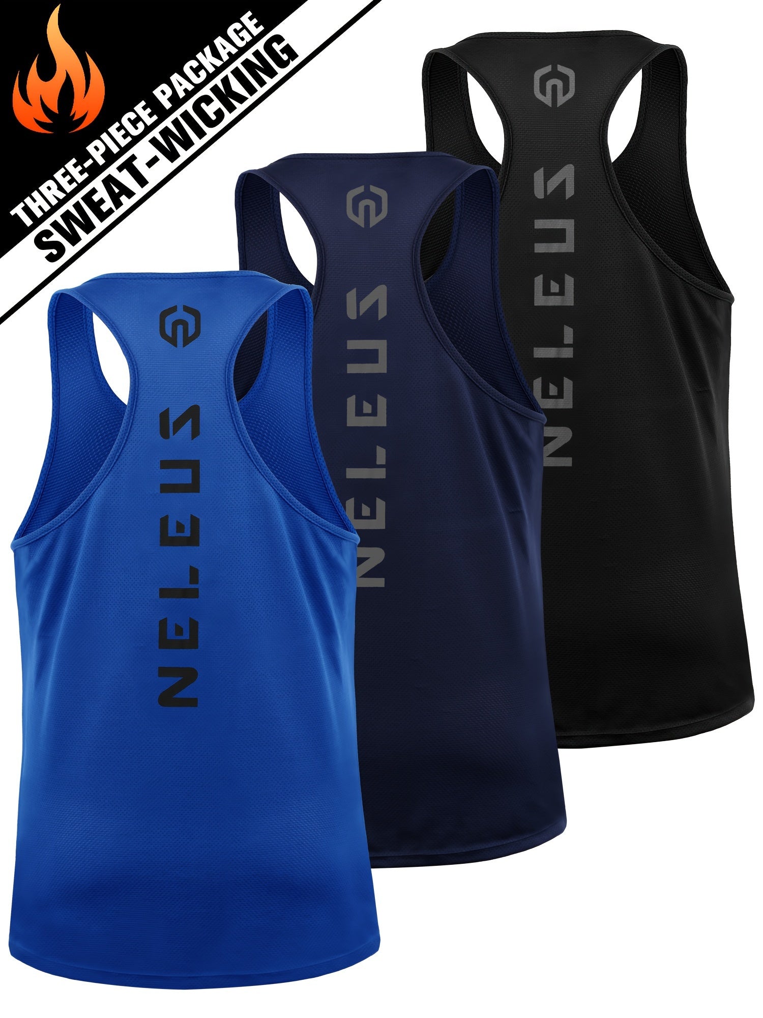 Men's Letter Print Sleeveless Shirt Athletic Quick Dry Breathable Tank Top