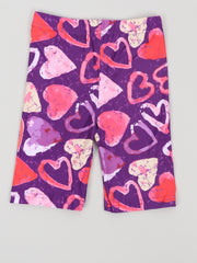 Toddler Girls Heart Graphic Elastic Waist Biker Shorts