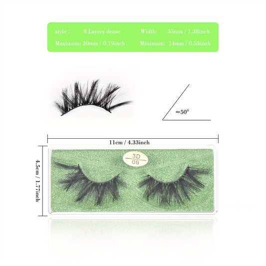 10 Styles 8 Layer False Eyelashes Long Lasting 3D Lashes Natural Look