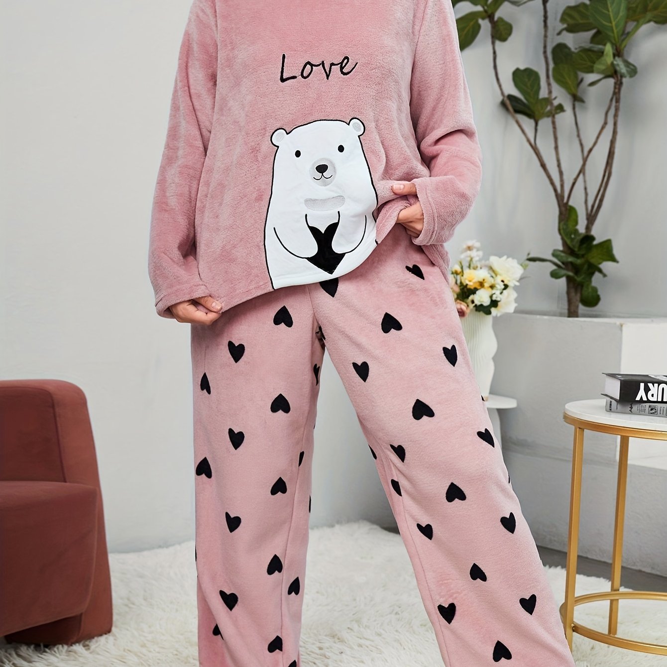 Polar Bear Flannel Pajamas Set