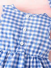 2pcs Baby Girls Plaid Bowknot Sleeveless Dress & Hat Set for Summer