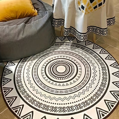 Modern Geometric Round Area Rug for Living Room and Bedroom 35.5 x 35.5