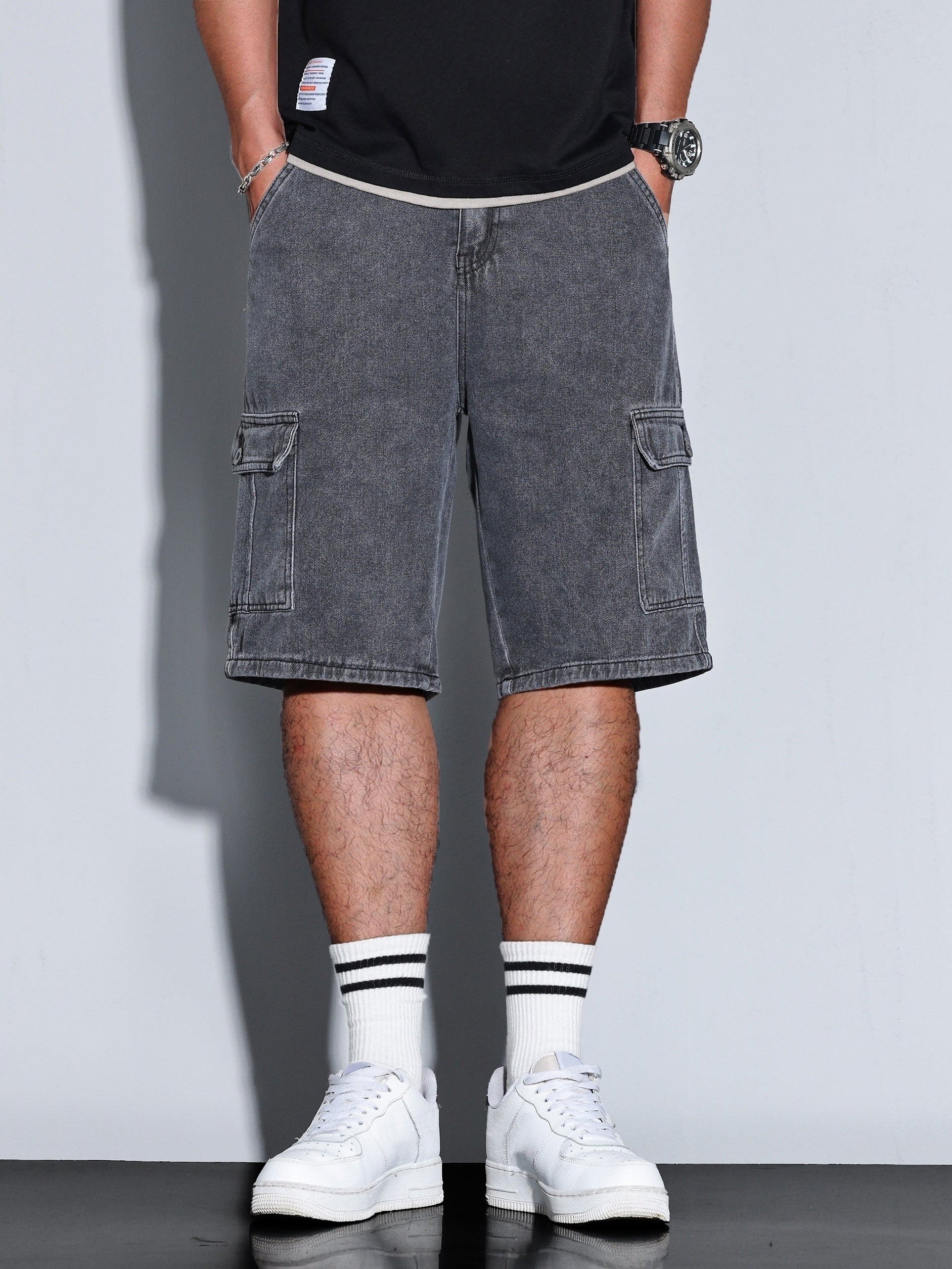 Men's Big Pockets Denim Shorts for Summer