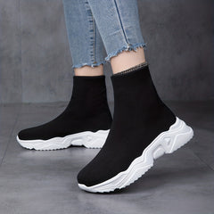 Women's High Top Breathable Sneakers Lightweight Slip On Shoes