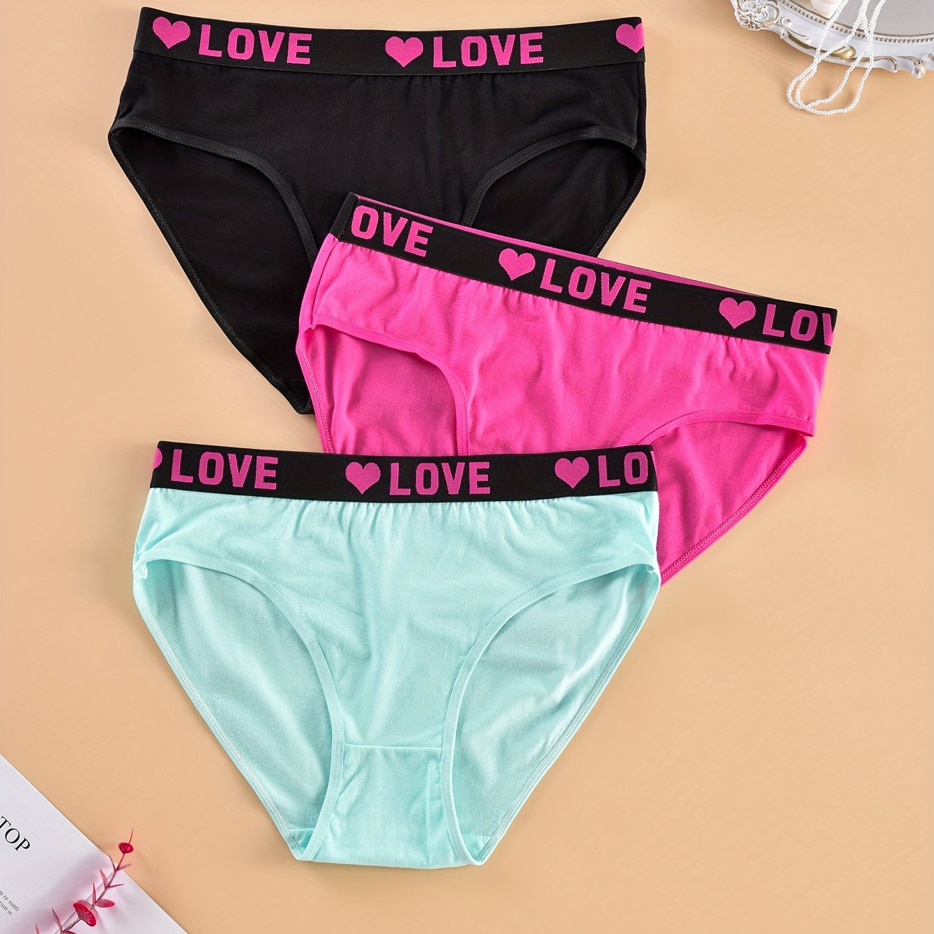 3 Pack Plus Size Panties Set Women's Plus Briefs 3pcs Set