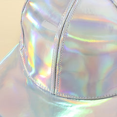Silvery Laser Baseball Cap Metallic Dad Hat Hip Hop Snapback Sunscreen Y2K
