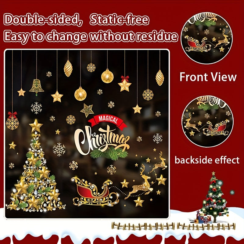 Christmas Electrostatic Stickers Double Sided Wall Window Adsorption No Glue