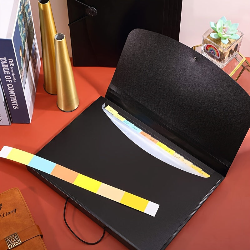 2pcs Expanding File Folder With Cover Portable Filing Box
