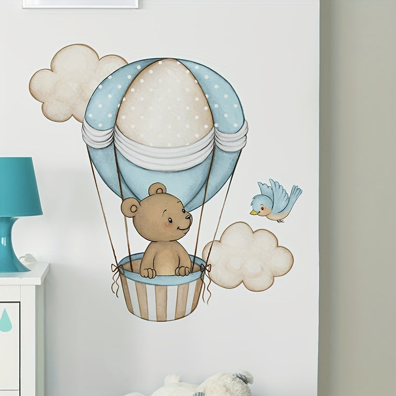 Hot Air Balloon Bear Wall Sticker - Home Bedroom Decor