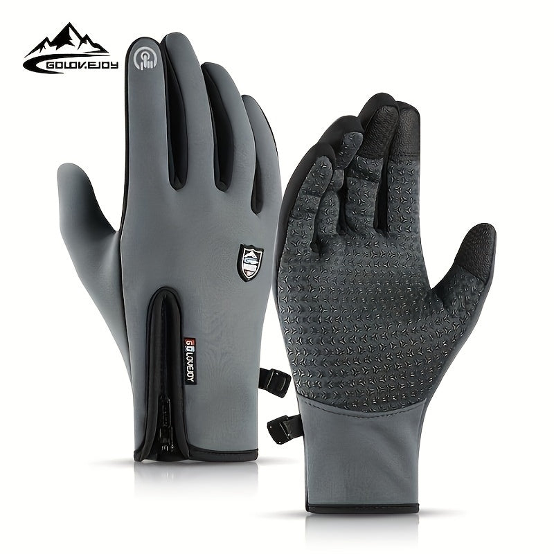 Outdoor Windproof Non-slip Gloves Plus Velvet Warm Touch Screen Gloves