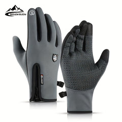 Outdoor Windproof Non-slip Gloves Plus Velvet Warm Touch Screen Gloves
