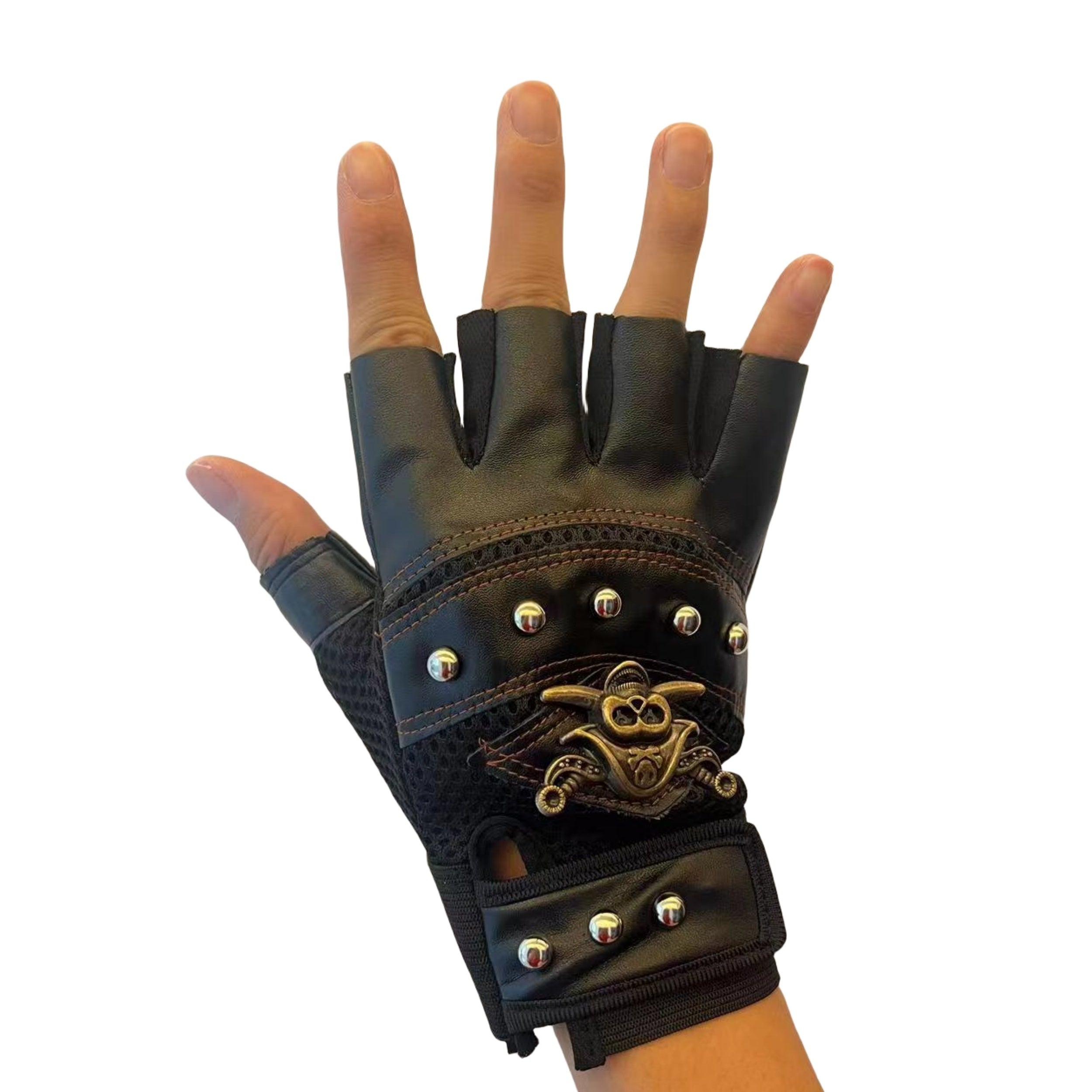 Half Finger Pirate Skull Outdoor Mountaineering Gloves